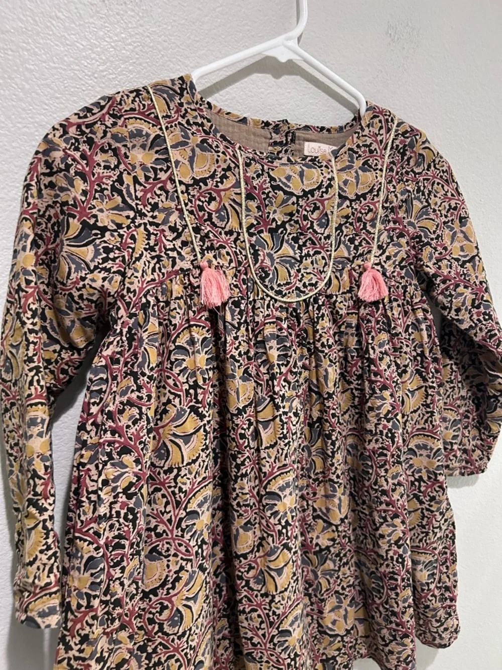 Louise Misha 100% cotton Girls Floral Long Sleeve Swing Dress